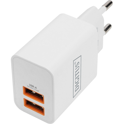 DIGITUS USB-Ladegert, 2x USB-A, 15,5 Watt, wei