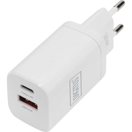 DIGITUS USB-Ladegert, 1x USB-A / 1x USB-C, 30 Watt, wei