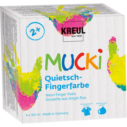 KREUL Quietsch-Fingerfarbe "MUCKI", 150 ml, 4er-Set