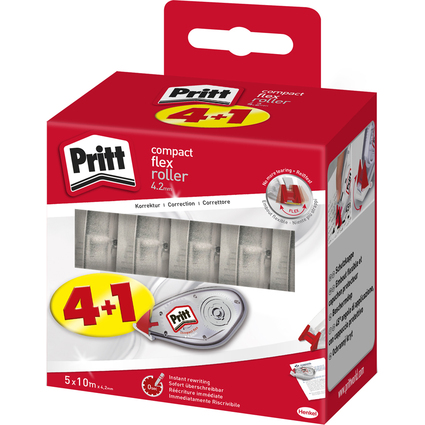 Pritt Korrekturroller Compact Flex, 4,2 mm x 10 m, 4+1 Promo