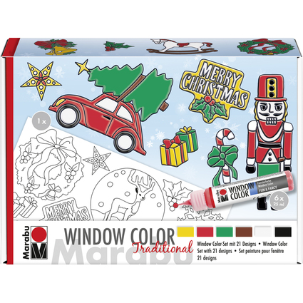 Marabu Window Color Set "XMAS Traditional", 6 x 25 ml