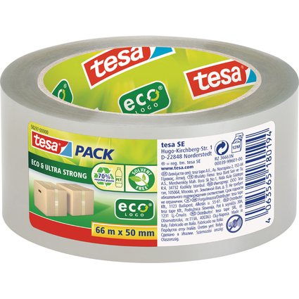 tesapack ECO & ULTRA STRONG Verpackungsklebeband, 50mm x 66m