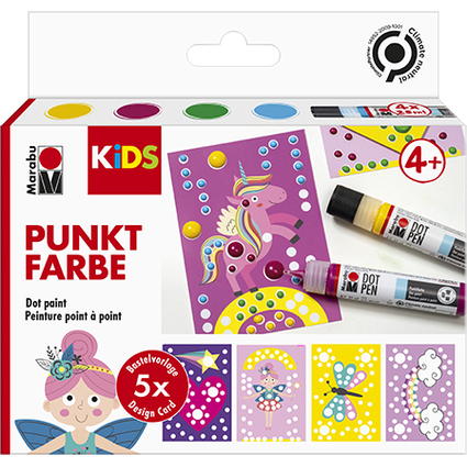 Marabu KiDS Punktfarbe Dot Pen Set "Einhorn", 4 x 25 ml