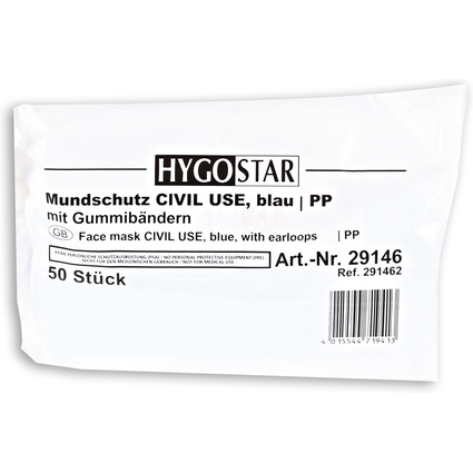 HYGOSTAR PP-Mundschutz CIVIL USE, 3-lagig, blau