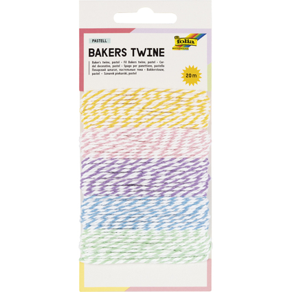 folia Dekoschnur/Bckerkordel "Bakers Twine PASTELL", 20 m