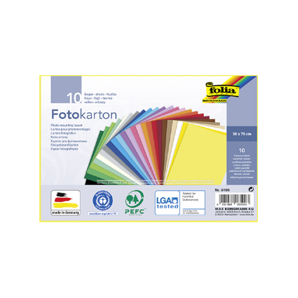 folia Fotokarton, (B)500 x (H)700 mm, 300 g/qm, sortiert