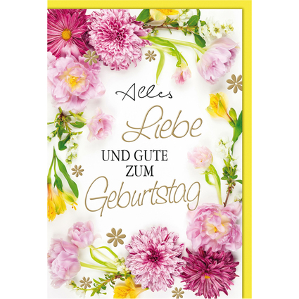 SUSY CARD Geburtstagskarte "Gerberakranz"