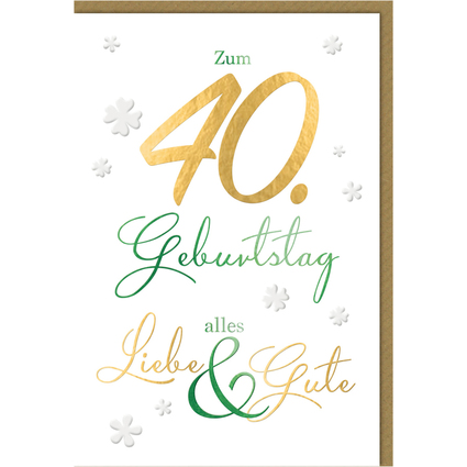 SUSY CARD Geburtstagskarte - 40. Geburtstag "Schrift"