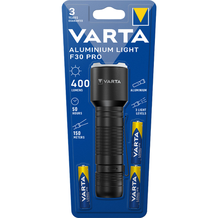 VARTA Taschenlampe Aluminium Light F30 Pro, schwarz