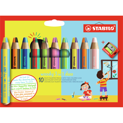 STABILO Multitalentstift woody 3 in 1 duo, 10er Karton-Etui