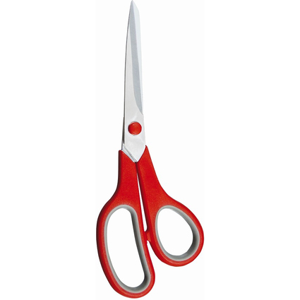 KLEIBER Soft-Touch-Haushaltsschere, spitz, 220 mm, grau/rot