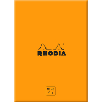 RHODIA Memoblock No. 11, 85 x 115 mm, kariert, orange