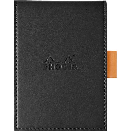 RHODIA Notizblock No. 11, 84 x 115 mm, kariert, schwarz