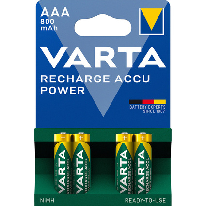 VARTA NiMH Akku "Rechargeable Accu", Micro (AAA), 800 mAh