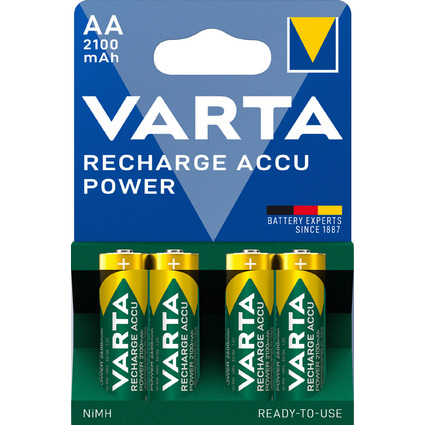 VARTA NiMH Akku "RECHARGE ACCU Power", Mignon (AA), 2100 mAh