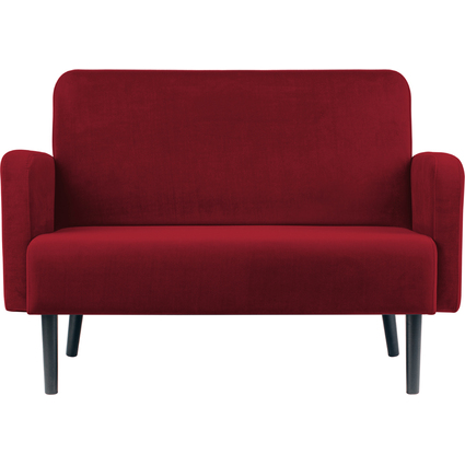 PAPERFLOW 2-Sitzer Sofa LISBOA, Samtbezug, rot