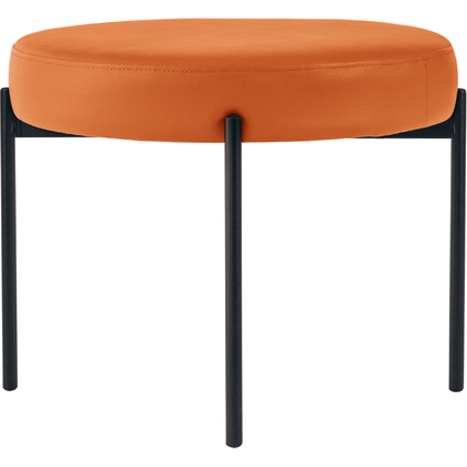 PAPERFLOW Hocker GAIA, rund, Kunstlederbezug, orange