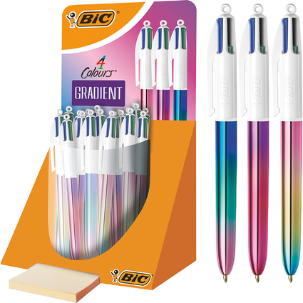 BIC Druckkugelschreiber 4 Colours Gradient, 30er Display