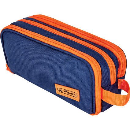 herlitz Doppel-Schlamper-Etui Uni, blau/orange