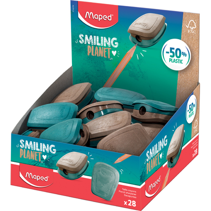 Maped Spitzdose SMILING PLANET, blau/braun, 28er Display