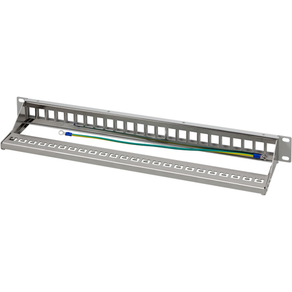 LogiLink 19" Keystone Patch Panel, 24 Port, lichtgrau