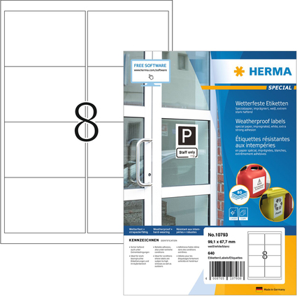 HERMA Wetterfeste Etiketten aus Spezialpapier, 99,1x67,7 mm