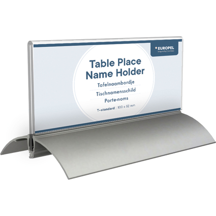 EUROPEL Tisch-Namenschild, 61 x 150 mm, Aluminiumsockel