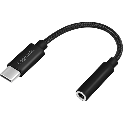 LogiLink USB-C - Klinke Adapterkabel, 130 mm, schwarz