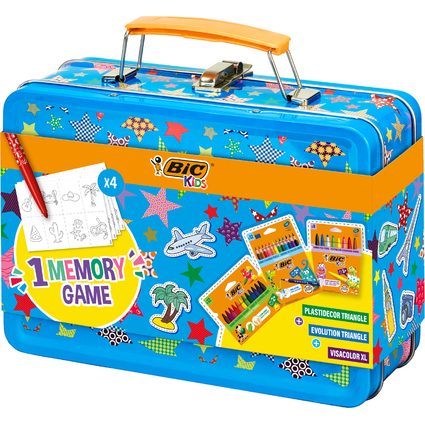 BIC KIDS Reisemalset MEMORY GAME, im Metallkoffer, 64-teilig