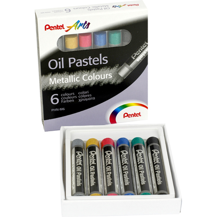 PentelArts lpastellkreide PHN-F6, 6er Set, Metallicfarben