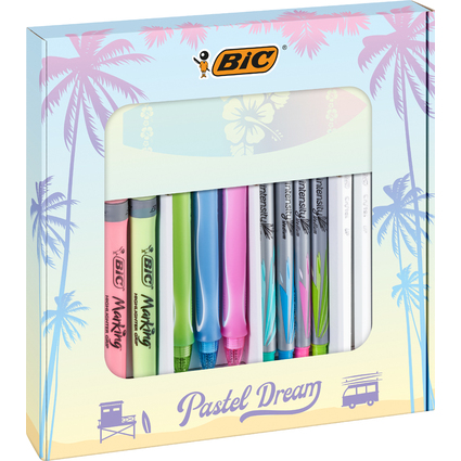 BIC Schreibset "Pastel Dream Kit" mit Notizbuch, 16-teilig