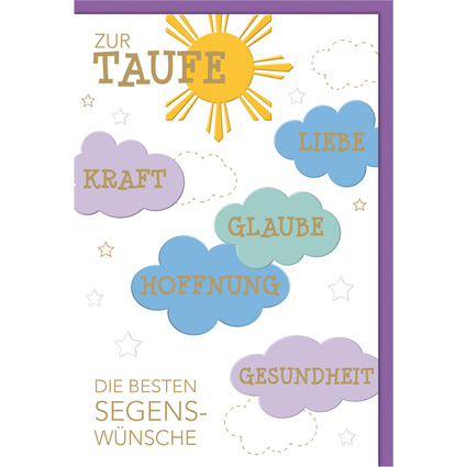 SUSY CARD Taufkarte "Wolkenglckwnsche"