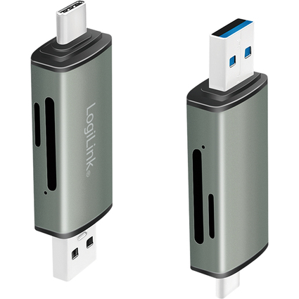 LogiLink USB 3.2 Gen1 Card Reader, SD/Micro SD, alu