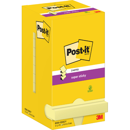 Post-it Super Sticky Z-Notes, 76 x 76 mm, kanariengelb