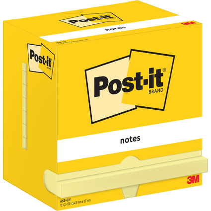 Post-it Haftnotizen Notes, 127 x 76 mm, gelb