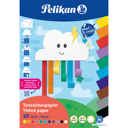 Pelikan Tonpapierblock Rainbow, 230 x 330 mm, 20 Blatt