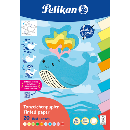 Pelikan Tonpapierblock Summer, 230 x 330 mm, 20 Blatt