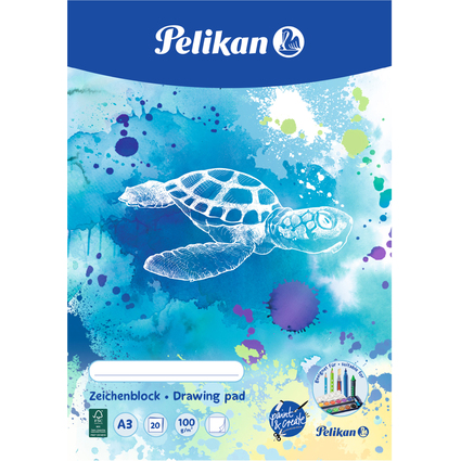 Pelikan Zeichenblock C3/20, DIN A3, 100 g/qm, 20 Blatt