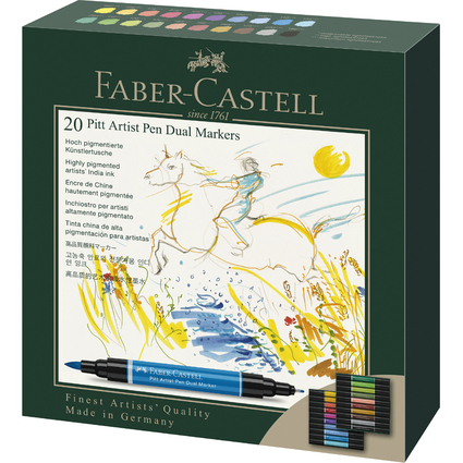 FABER-CASTELL Tuschestift PITT artist pen Dual Marker, 20er