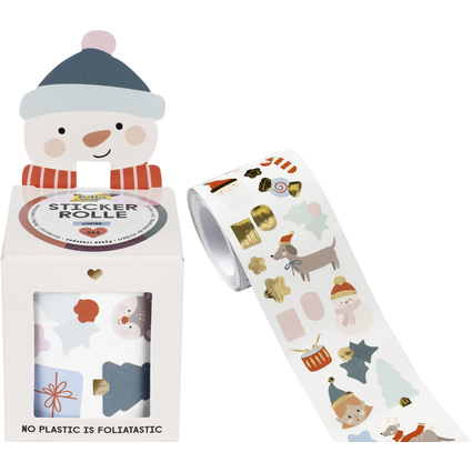 folia Weihnachts-Sticker WINTER, auf Rolle, 4 m