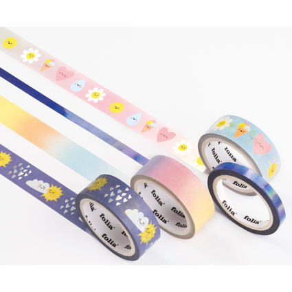 folia Deko-Klebeband Washi-Tape "HOTFOIL SUNNYSIDE", 4er