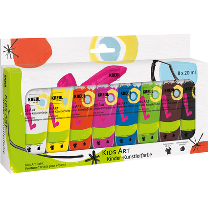 KREUL Kids Art Kinder-Knstlerfarbe, 20 ml, 8er-Set