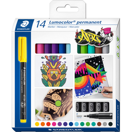 STAEDTLER Lumocolor Permanent-Marker 318F, 14er Kartonetui