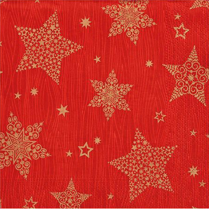 PAPSTAR Weihnachts-Motivservietten "Christmas Shine", rot