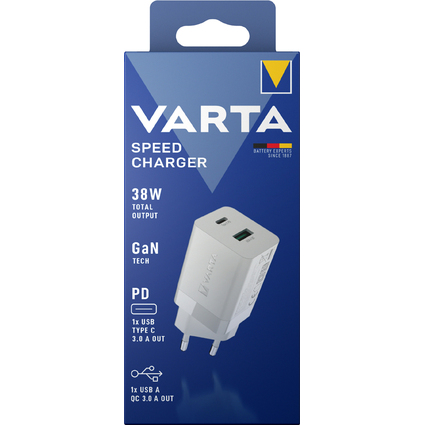 VARTA USB-Adapterstecker "Speed Charger", 38 Watt, wei