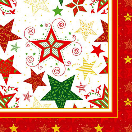 PAPSTAR Weihnachts-Motivservietten "Heavenly Stars", wei