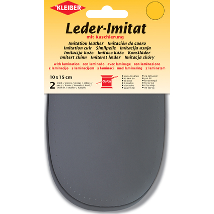 KLEIBER Leder-Imitat mit Kaschierung, 100 x 150 mm, grau