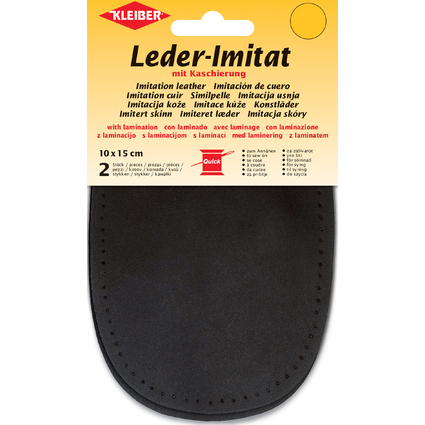 KLEIBER Leder-Imitat mit Kaschierung, 100 x 150 mm, schwarz