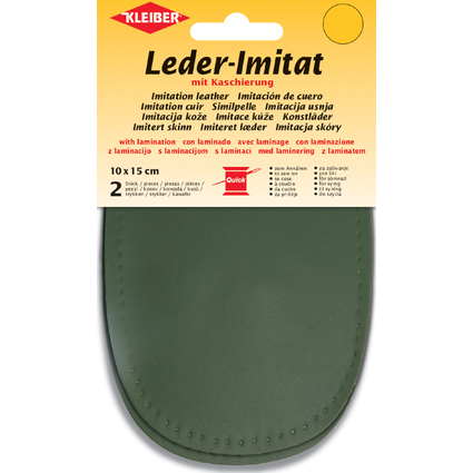 KLEIBER Leder-Imitat mit Kaschierung, 100 x 150 mm, oliv