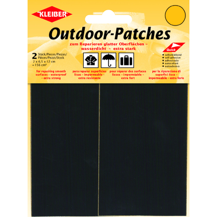 KLEIBER Outdoor-Patches, selbstklebend, 65 x 120 mm, schwarz